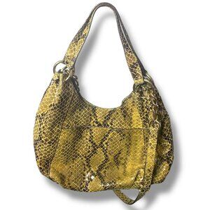 MICHAEL KORS - Ines Bronze Snake Leather Large Shoulder Satchel